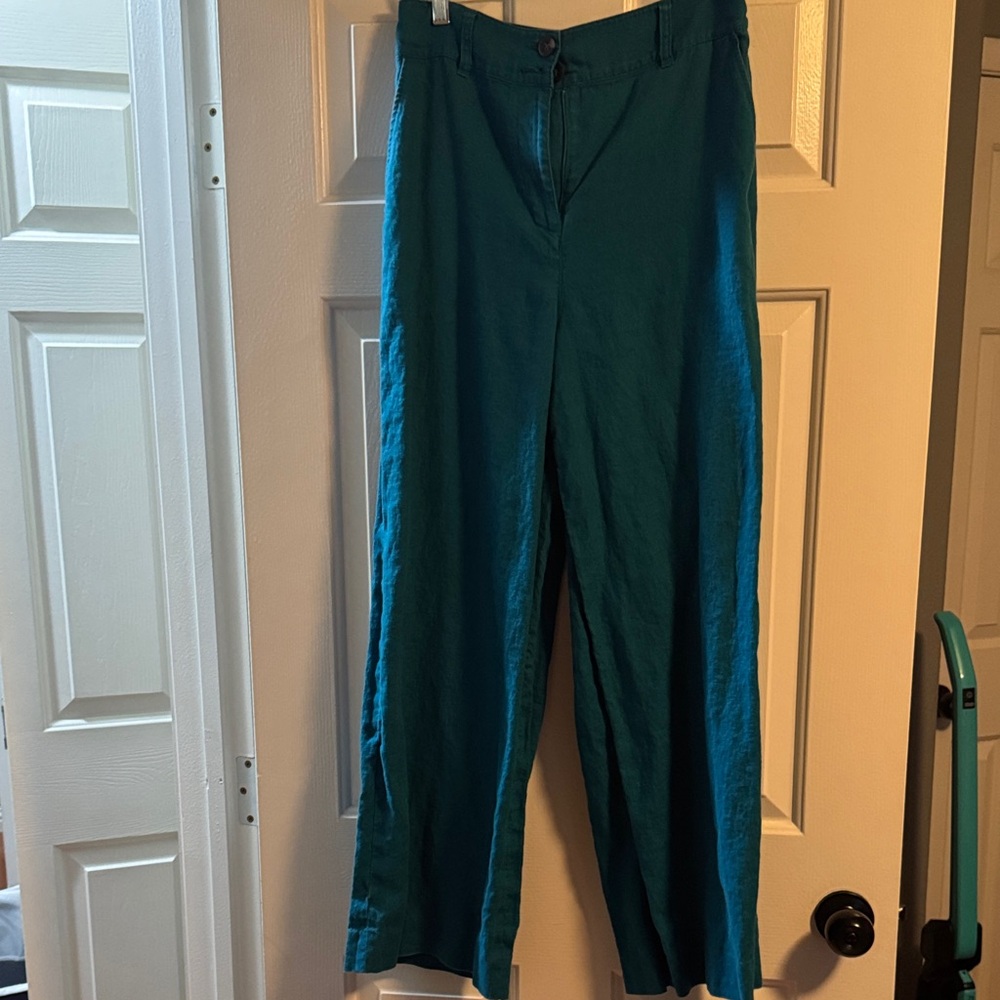 Boden High rise, wide leg linen pant